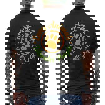 Loves Animals Tolerates People Men's Back Print T-Shirt - Monsterry