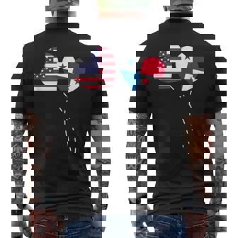 Loving USA Panama Flag Heart Panamanian Americans Love Men's Back Print T-Shirt - Monsterry