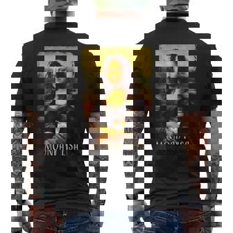Lunes Lisa Gioconda Mona Lisa Con Café Camiseta Hombre Estampado Espalda - Regaloses