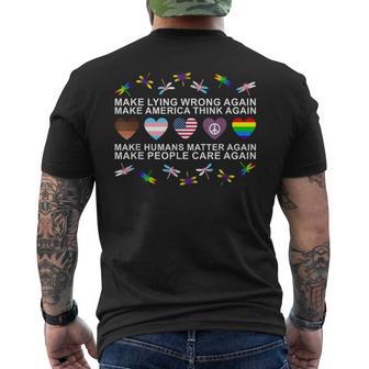 Make Lying Wrong Again Human’S Rights Apparel Men's T-shirt Back Print - Thegiftio UK
