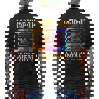 I Made You A Mixtape 80s 90s Vintage Costume Cassette Tape Men's Back Print T-Shirt - Monsterry