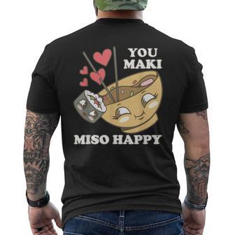 You Maki Miso Happy Sushi Kawaii Japan T-Shirt mit Rückendruck - Geschenkecke