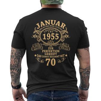 Man January 1955 70 Years intage 70Th Birthday T-Shirt mit Rückendruck - Geschenkecke