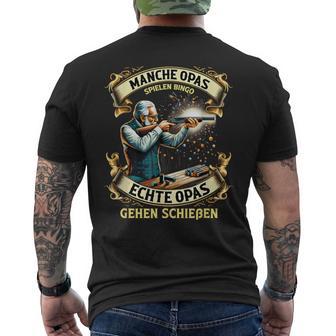 Manche Grandpa Play Bingo Real Grandpa Go Shooting T-Shirt mit Rückendruck - Geschenkecke