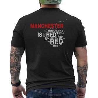 Manchester Is Red United Football Fans Slogan T-Shirt mit Rückendruck - Geschenkecke