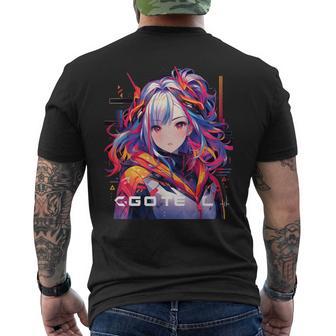 Manga Anime Aesthetic Cyberpunk Techwear Harajuku T-Shirt mit Rückendruck - Geschenkecke