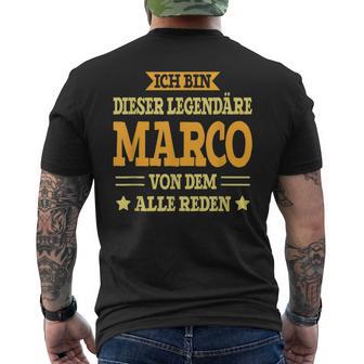 Marco With First Name Slogan T-Shirt mit Rückendruck - Geschenkecke