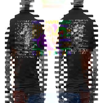 Make Mardi Gras Great Again Us American Flag Crawfish Parade Men's T-shirt Back Print | Mazezy