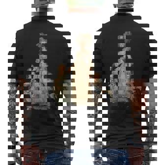 Marie Antoinette Art Vintage Distressed Look Men's Back Print T-Shirt - Monsterry