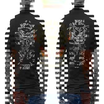 The Mariposa Butterfly Skull Change Begin With Discomfort Men's Back Print T-Shirt - Monsterry