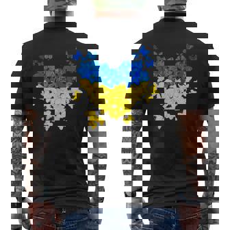 Mariposas Corazón Ucrania Bandera Ucraniano Ucraniano Camiseta Hombre Estampado Espalda - Regaloses