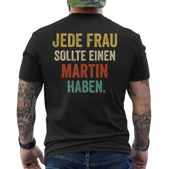 Martin First Name Martin Saying Wedding T-Shirt mit Rückendruck - Geschenkecke