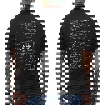 Mastering Essential Calculus Formulas Math Genius Teacher Men's Back Print T-Shirt - Monsterry