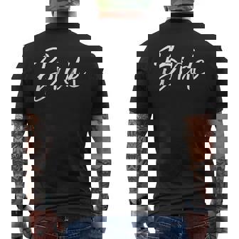 Matching Getting Ready Bride & Groom Wedding Bride Tank Top Men's Back Print T-Shirt - Monsterry