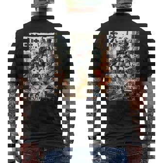 Mech Assault Futuristic Urban Warfare Japanese Battle Art Tank Top Men's Back Print T-Shirt - Monsterry