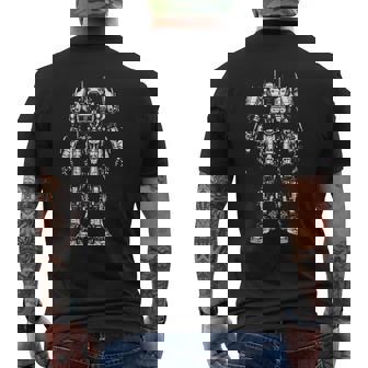Mech Robot Sci-Fi Design Sketch Future Mech Robot Tech Men's Back Print T-Shirt - Monsterry