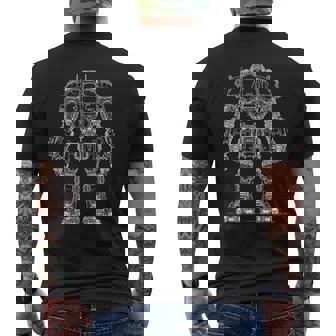 Mech Robot Tee Sci-Fi Robot Cool Mech Men's Back Print T-Shirt - Monsterry