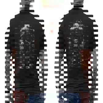 Mech Warrior Blueprint Shirt Tech Robot Fighter Men's Back Print T-Shirt - Monsterry