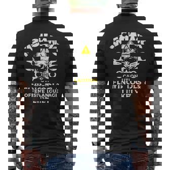 Mechanic Flying Tools Wrench Car Auto Garage Dad Men's T-shirt Back Print | Seseable UK