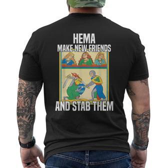 Medieval Sword Fighting Traditions And Tournaments Hema T-Shirt mit Rückendruck - Geschenkecke