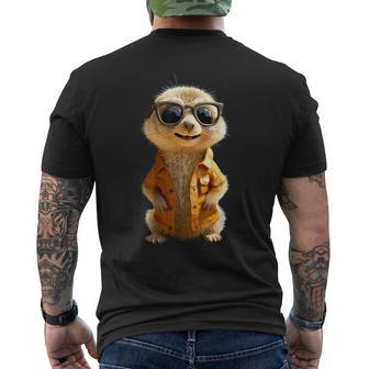 Meerkat With Sunglasses Animal Lovers Cute Surikate T-Shirt mit Rückendruck - Geschenkecke