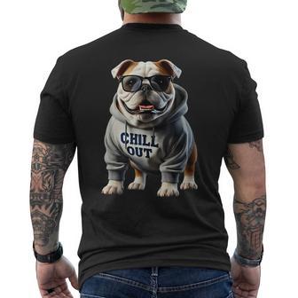 Meilleurs Motifs D'animaux De Toutes Sortes Homme Noir Bouledogue Anglais Drôle Chill Out Dogs Chilling Pet S Eu Small T-shirt imprimé au dos - Cadeauxyz