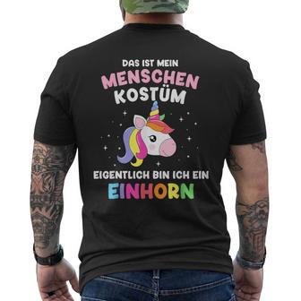 Mein Menschen Bin Einhorn For Carnival T-Shirt mit Rückendruck - Geschenkecke