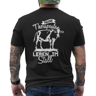 Meine Therapeuten Leben Im Stall Livebreeding Cows T-Shirt mit Rückendruck - Geschenkecke