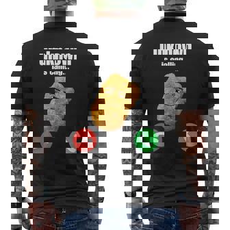 Meme Deaquero Cara De Hombre De Pollo Nugget Camiseta Hombre Estampado Espalda - Regaloses