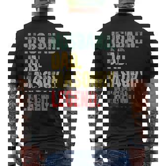 Men Vintage Shirt Husband Dad Masonry Legend Retro Men's Back Print T-Shirt - Monsterry
