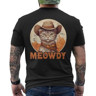 Meowdy Cat Meow Cowboy Hat Country Music Texas T-Shirt mit Rückendruck - Geschenkecke