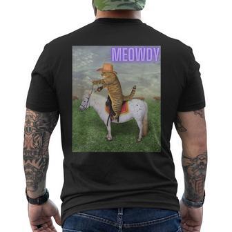 Meowdy Meme Cat And Pony T-Shirt mit Rückendruck - Geschenkecke