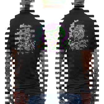 Merging Zombie Head Men's Back Print T-Shirt - Monsterry