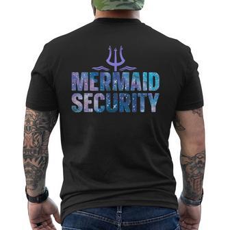 Mermaid Security Dad Mermaid Family Mermaid Squad T-Shirt mit Rückendruck - Geschenkecke