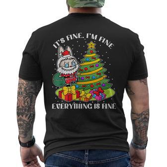 Merry Christmas Labubu Tree Labubu Xmas Men's Back Print T-Shirt - Monsterry