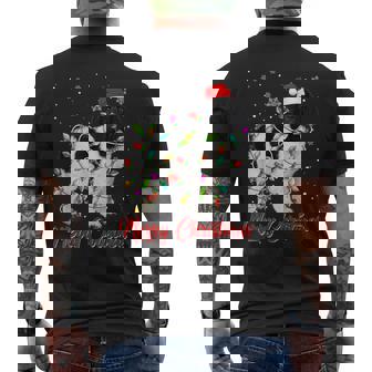 Merry Christmas Lights Newfoundland Dog Dog Lover Men's Back Print T-Shirt - Monsterry