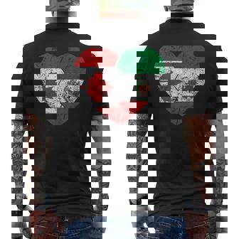 Mexican Canadian Flags Heart Canada Mexico Roots Heritage Men's T-shirt Back Print - Seseable
