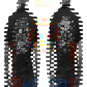 Lets Mexican Fiesta Cinco De Mayo Party Colourful Guitar Fun Men's Back Print T-Shirt - Monsterry