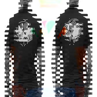 Mexico Ireland Flag Heart Half Mexican Half Irish Men's Back Print T-Shirt - Monsterry