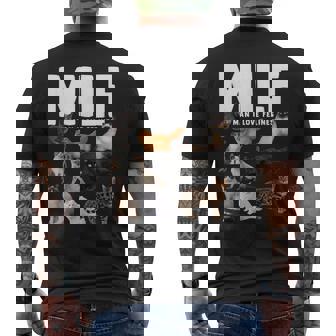 MILF Saying Cat Lovers Man I Love Felines Men's Back Print T-Shirt - Monsterry