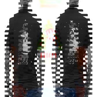 Mimi Crew Snowman In Snow Matching Family Christmas Men's Back Print T-Shirt - Monsterry
