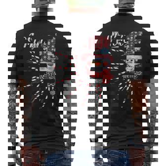 Mimi Snowman Candy Cane Christmas Decorations Red Plaid Xmas Men's Back Print T-Shirt - Monsterry