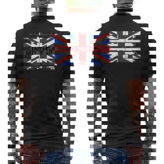 Mind The Gap Union Jack London Flag British Britain T-Shirt Men's Back Print T-Shirt - Monsterry