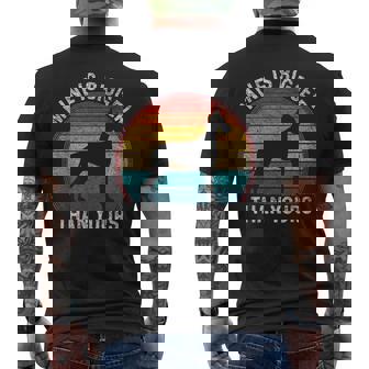 Mine Is Bigger Than Yours Great Vintage Dane Dog Men's Back Print T-Shirt - Monsterry