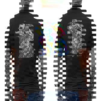 Mini Lop Stained Glass Men's Back Print T-Shirt - Monsterry