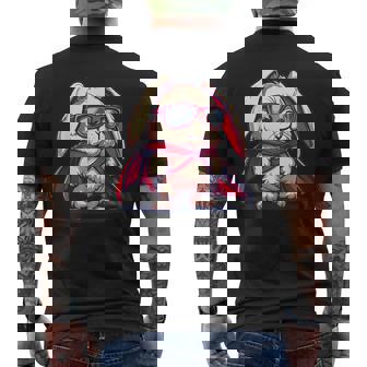 Mini Lop As A Superhero Men's Back Print T-Shirt - Monsterry