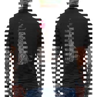 Mit Britisch Kurzhaar Katze Und Herz Katzenmotiv T-Shirt mit Rückendruck - Geschenkecke