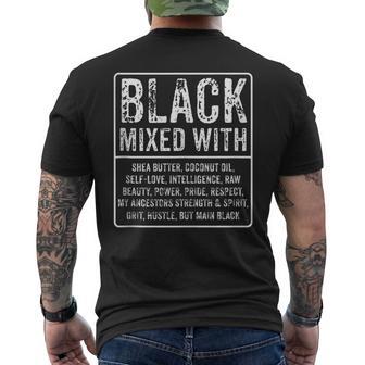 Mixed With Shea Butter African American History Month Tank Top Men's Back Print T-Shirt - Monsterry