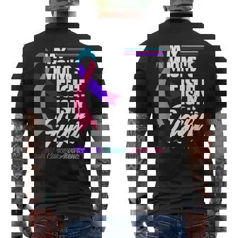 My Mom's Fight Is My Fight Thyroid Cancer Awareness Men's Back Print T-Shirt - Monsterry