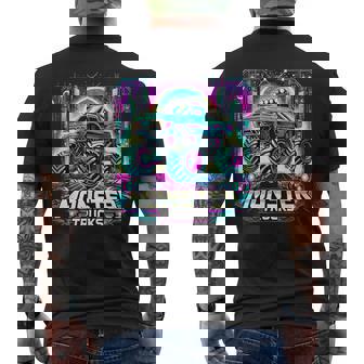 Monster Trucks Retro Men's T-shirt Back Print - Monsterry